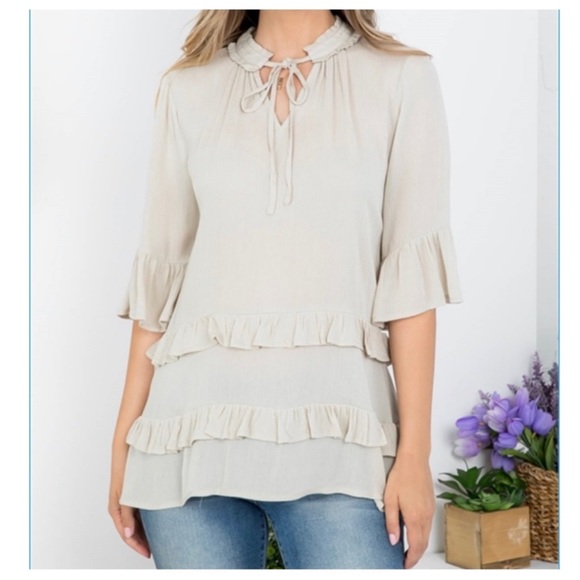 Boho Chic Ruffle Top - Picture 2 of 3